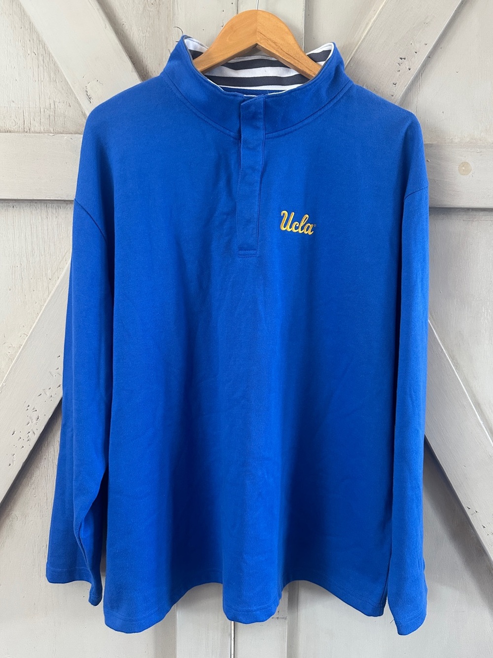 Champion UCLA Bruins Blue Long Sleeve Polo Pullover Men’s XL